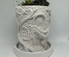 Handmade Concrete Treehouse Planter / Decorative Piece