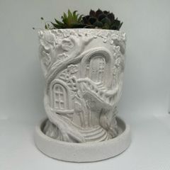 Handmade Concrete Treehouse Planter / Decorative Piece