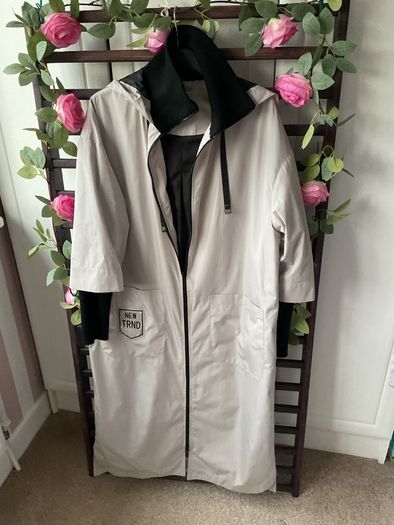 coat grey Naya lightweight coat with hood size 2 12/14