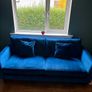 Navy Blue Velvet Velour 3 Seater Sofa Image 7