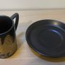 Vintage, Retro, Mid century, "Phoenix" Portmeirion Williams-Ellis/ Cuffley black and gold cups X6 saucers X6 c1970 Image 8
