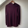 Ellen Tracy Burgundy 100% Merino Wool Draped Cowl Neck Sweater XL Image 7