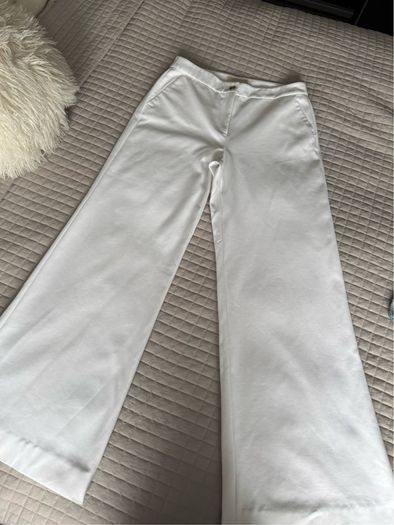 Michael Kors White Wide Leg Trousers UK 8