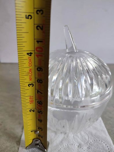 Rare find Vintage crystal apple shaped preserve pot, perfect for the Christmas cranberry sauce