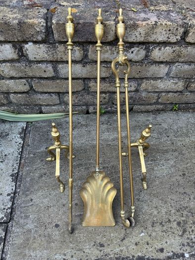 Antique Brass Fire tool set