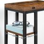 C Shaped Side Table, Foldable Sofa Table, Small Table Bedside Tables, Laptop Table for Sofa, Folding Side Table Small Coffee Tables for Living Room, Bedroom, Rustic Brown and Black Image 10