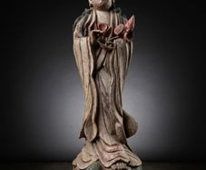 A Large Hand Carved Kwan Yin Statue