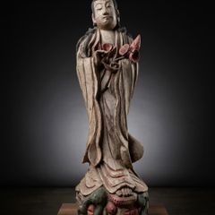 A Large Hand Carved Kwan Yin Statue