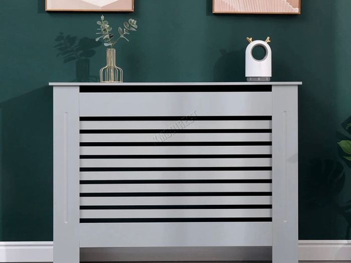 Grey Painted Radiator Cover Wall Cabinet Wood MDF Traditional Modern Small (FREE POSTAGE)