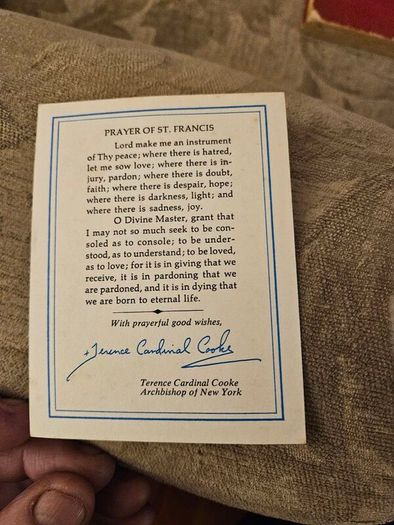 RARE. PRAYERS FOR Today Compiled By Bishop Terence Cooke Cardinal Of Newyork 1968 to 1983.  Complete With facsimile Signature On Cover And Hand Written Signature On Inside. Paperback In Good Condition.