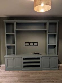 Large custom-built fitted media wall / TV unit in very good used condition.
