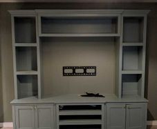 Large custom-built fitted media wall / TV unit in very good used condition.
