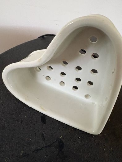Antique French Heart shaped cheese mould and strainer COEUR A LA CREME