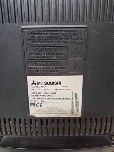 mitsubishi tv CT14MV1L Tv and VCR Combination System