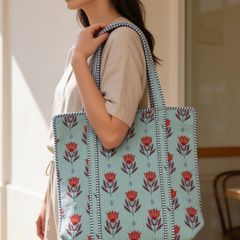 Brand New Hand block printed Cotton Quilt Bag