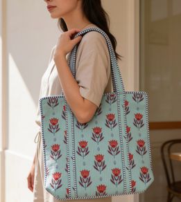Brand New Hand block printed Cotton Quilt Bag