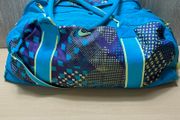 Nike Blue Purple Yellow Geometric Pattern Duffel Gym Bag - Vintage