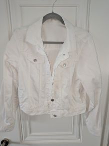 Girls 12-13 White Denim Jacket