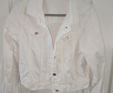 Girls 12-13 White Denim Jacket
