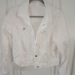 Girls 12-13 White Denim Jacket