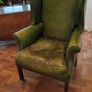 Georgian Green Leather Library Chair Image 4