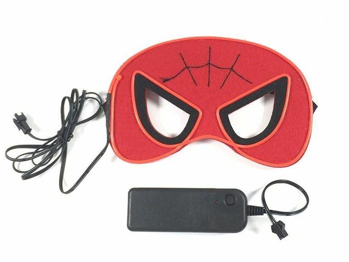 Halloween LED Neon Eye Mask Costume Light Up Kids Happy Birthday Party EL Masks