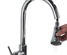 Kitchen Mixer Taps Chrome Swivel Pull Out Dual Spout Spray Head