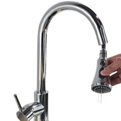 Kitchen Mixer Taps Chrome Swivel Pull Out Dual Spout Spray Head