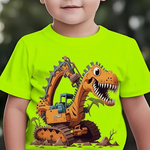 Dinosaur Excavator Element Print T -shirt
