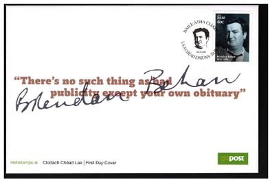 2014 Ireland 50th Death Anniversary of Brendan Behan Commemorative Stamp An Post First Day Cover (FDC)
