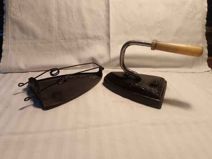 19th Century "Sad" Cast Iron and Cradle
