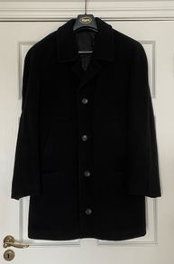 Men's DiCaprio black wool and cashmere overcoat size 44