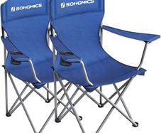NEW SALE | Set of 2 Folding Camping Chairs, Comfortable, Heavy Duty Structure, Max. Load Capacity 150 kg, with Cup Holder, Outdoor Chair