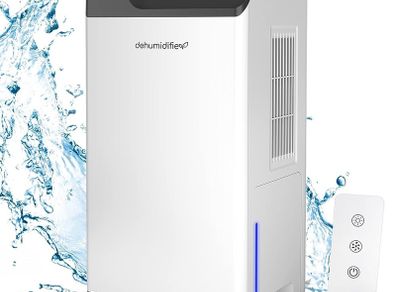 Dual Semiconductor Dehumidifier for Bathroom Basement Up to 20 with 2L Watertank, with 1.5m Drain Hose, Auto Defrost and Intelligent Humidity Control