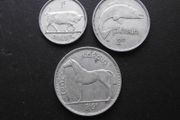 1939 Irish Republic. Set of 3 Silver Coins: Half Crown&amp;Florin&amp;Shilling