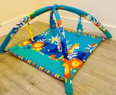 Padded Foldable Baby Gym with toys and attachment rings