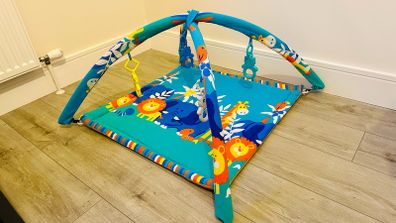 Padded Foldable Baby Gym with toys and attachment rings
