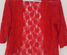 ladles red lace cardigan  size 18