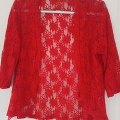 ladles red lace cardigan  size 18
