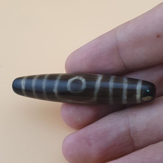 Vintage Himalayan 3 Eyes Tibetan Agate Dzi Bead Amulet