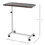 Height Adjustable End Table with Wheels Mobile Sofa Side Table for Living Room, Bedroom Brown Image 2