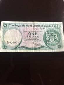 The royal bank of Scotland one pound note