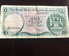 The royal bank of Scotland one pound note