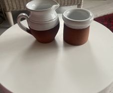Stephen Pearce Shanagarry  Pottery Jug and Sugar Bowl