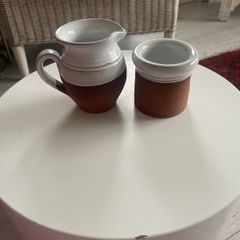 Stephen Pearce Shanagarry  Pottery Jug and Sugar Bowl