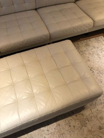 IKEA Landskrona Chaise longue, add-on unit, beige leather