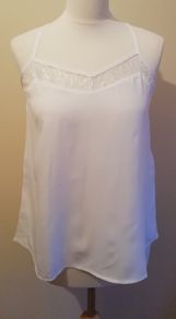 FREEPOST Jacqueline de Yong JDY Ladies Strappy Top White with Lace New With Tags UK10