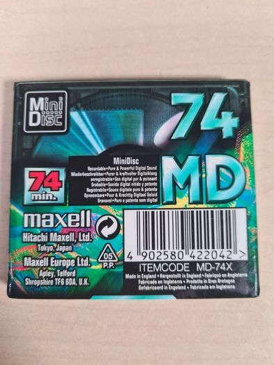 Maxell MD74 blabk mini disc brand new sealed