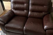 2 seaters recliner leather sofas