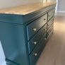 Extra Large Refurbished Chest of Drawers Mallard Green & Natural Wood Image 10